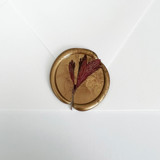Red Anemone Leaves Wax Seal in Gold | Pack of 10 Wax Seals
