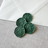 Olive Green celebration wax seal sticker - Champagne toast | Set of 10 Wax Seals