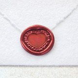 Ruffled Heart- Customizable Color- Set of 25 Hand-crafted Wax Seals Wax Seals
