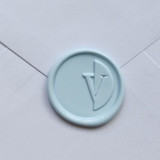 Customizable Color "V" Monogrammed Self-adhesive Wax Seals, Set of 5 Wax Seals
