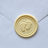 Customizable Color Baby Footprints Self-adhesive Wax Seals, Set of 5 Wax Seals