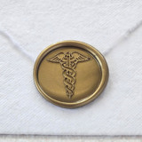 Rod of Asclepius- Customizable Color- Set of 25 Hand-crafted Wax Seals Wax Seals