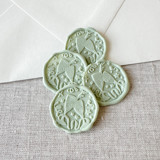 Sage Green celebration wax seal sticker - Champagne toast | Set of 10 Wax Seals