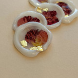 Vellum Rose Petal with Gold Flakes Wax Seal Stickers Wax Seals