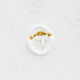 Oval Yellow Floral Baby's Breath Wax Seals | Set of 25 Wax Seals