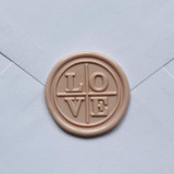 Customizable Color LOVE Bordered Self-adhesive Wax Seals, Set of 5 Wax Seals