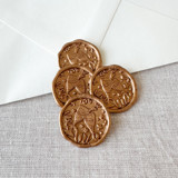 Antique Gold celebration wax seal sticker - Champagne toast | Set of 10 Wax Seals