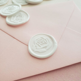 Rose Wedding Wax Seal Stickers (pack of 10) - Customizable color Wax Seals