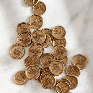 Bird of Paradise - Antique Gold- Pack of 25 Wax Seals