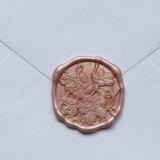 Customizable Color Cherry Blossoms Self-adhesive Wax Seals, Set of 5 Wax Seals