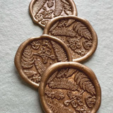 Leafy Garnish Wax Seal Stamp in Antique Gold - Pack of 10 Wax Seals