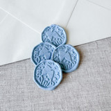 Dusty Blue celebration wax seal stickers - Champagne toast | Set of 10 Wax Seals