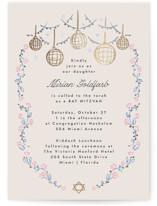 Disco flower Foil-Pressed Mitzvah Invitations