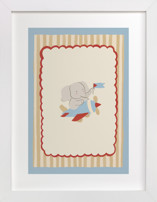 Elephant on a Plane Nursery Art Prints