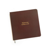 Custom Text Foil Embossed Linen Notebook | Gold Foil on Chocolate Brown Linen