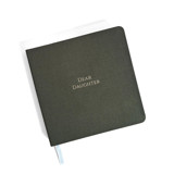 Dear Daughter Foil Embossed Square Linen Notebook | Gold on Olive Notebook
