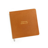 Custom Text Foil Embossed Square Linen Notebook | Gold Foil on Marigold Linen