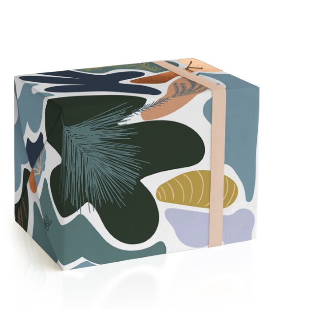 Abstract Christmas at sea Foil-Pressed Wrapping Paper Sheets