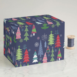 Modern Holiday Trees Wrapping Paper Sheets