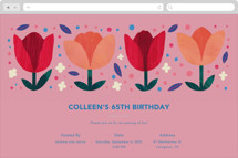 Red and Orange Floral Birthday