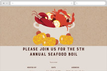 Seafood Boil Online Dinner and Cocktail Party Invitations