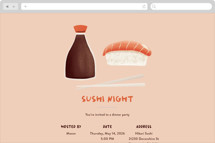 Sushi Online Dinner and Cocktail Party Invitations