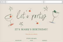 Sips & Smiles Online Dinner and Cocktail Party Invitations