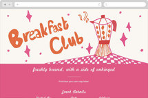 Breakfast Club Online Dinner and Cocktail Party Invitations