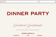 Dinner Party Party Online Dinner and Cocktail Party Invitations
