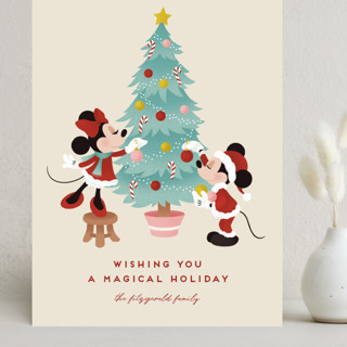 Disney's Mickey and Minnie Trimming the Tree Grand Holiday Cards