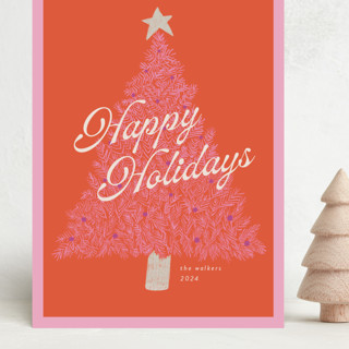 Retro Tree Grand Holiday Cards