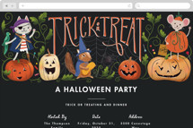 Trick or Treat Animals Online Holiday Party Invitations