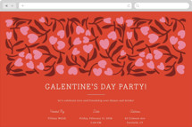 Heart Flowers Online Holiday Party Invitations