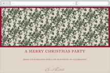 Merry Floral Toile Online Holiday Party Invitations