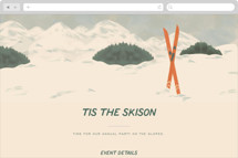 Vintage Ski season Online Holiday Party Invitations