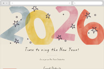 New Year Stars Online Holiday Party Invitations
