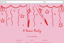 Ballerina On Pointe Online Kids Birthday Invitations