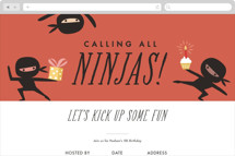 Calling all Ninjas Online Kids Birthday Invitations