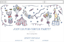 Circus Day Online Kids Birthday Invitations