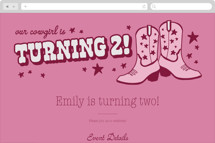 Little Cowgirl Online Kids Birthday Invitations