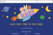 First Trip To The Stars Online Kids Birthday Invitations