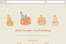 Little Pumpkin Party Online Kids Birthday Invitations
