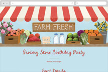 Farm Fresh Grocery Store Online Kids Birthday Invitations