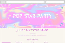 Pop Star Party Online Kids Birthday Invitations