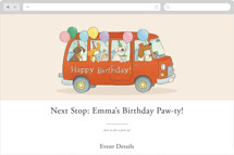 Pawty Bus Adventure Online Kids Birthday Invitations