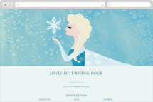 Elsa's Snowflakes Online Kids Birthday Invitations
