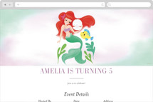Disney's Little Mermaid Shellebrate! Online Kids Birthday Invitations
