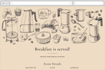 Breakfast with Coffee Online Party Invitations