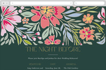 Bold Flora Online Rehearsal Dinner Invitations