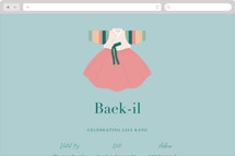 Girls Hanbok Online Religious Milestone Invitations